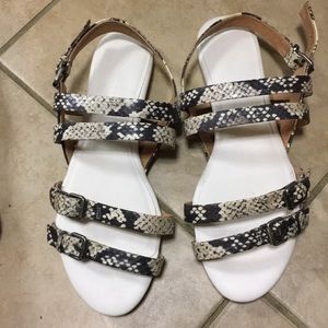 Faux snakeskin sandals